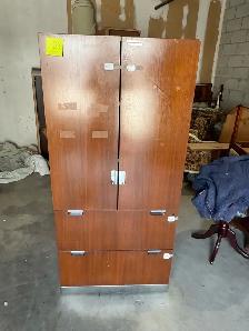 Free delivery used Vintage Wooden Wardrobe with Drawers