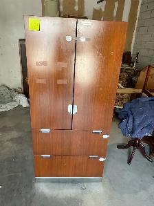 Free delivery used Vintage Wooden Wardrobe with Drawers - Photo 2