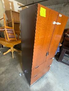 Free delivery used Vintage Wooden Wardrobe with Drawers - Photo 3