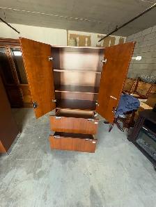Free delivery used Vintage Wooden Wardrobe with Drawers - Photo 6