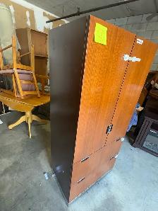 Free delivery used Vintage Wooden Wardrobe with Drawers - Photo 8