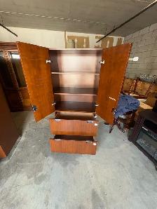 Free delivery used Vintage Wooden Wardrobe with Drawers - Photo 9