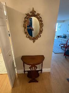 Used Antique Console Table with Mirror