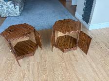 Free delivery used Set of 2 Hexagonal Wooden End Tables - Photo 7