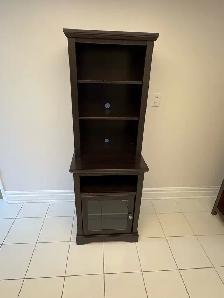 Free delivery used Dark Brown Media Console with Shelves - Photo 2