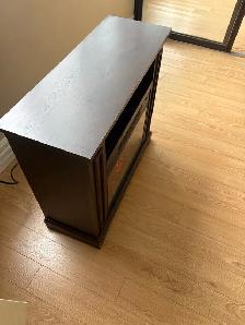 Free delivery used Dark Wood Electric Fireplace Media Console - Photo 2