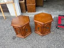 Free delivery used Two Vintage Hexagonal End Tables