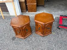 Free delivery used Two Vintage Hexagonal End Tables - Photo 2