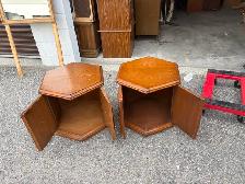 Free delivery used Two Vintage Hexagonal End Tables - Photo 3