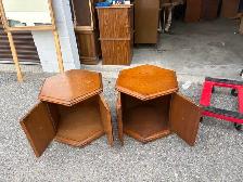Free delivery used Two Vintage Hexagonal End Tables - Photo 4