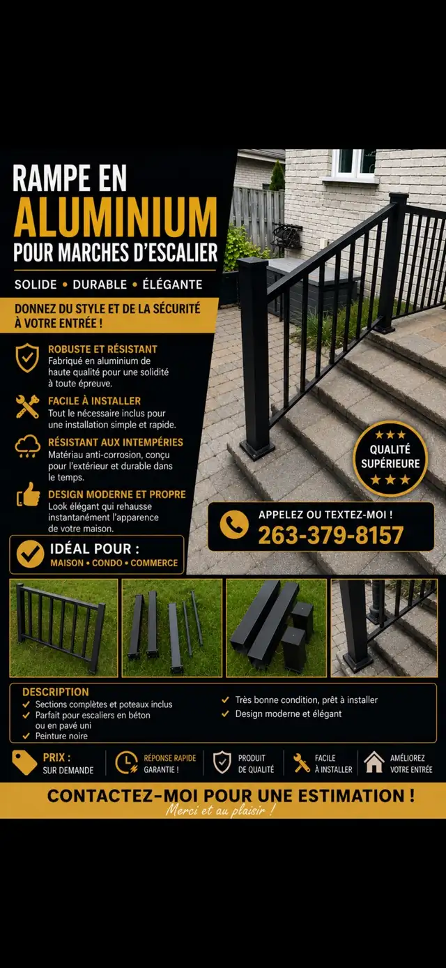 Rampes d’aluminium — Installation et estimation