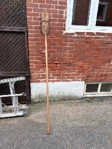 Rare Antique Long-Handle Clay Tile Shovel !
