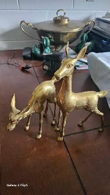 Bébé Chevreuils en brass/laiton