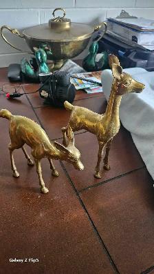 Bébé Chevreuils en brass/laiton - Photo 2