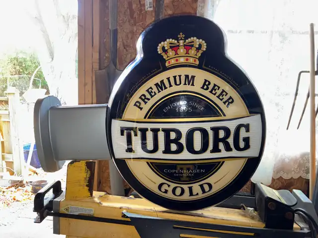 Outdoor Tuborg Gold Beer Sign - brand new double sided.