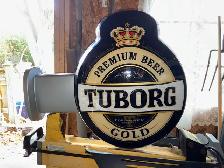 Outdoor Tuborg Gold Beer Sign - brand new double sided.