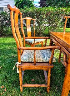 Chinese Ming Dynasty Inspired Carved Wood DINING ROOM TABLE SET - Photo 5
