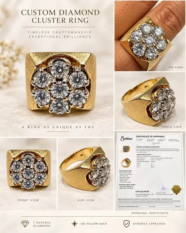 14k 2.80CTW Natural Diamonds Men’s Ring