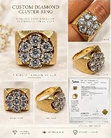 14k 2.80CTW Natural Diamonds Men’s Ring