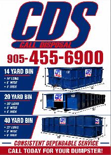 DISPOSAL BIN RENTALS — CDS CALL DISPOSAL SERVICE LTD.