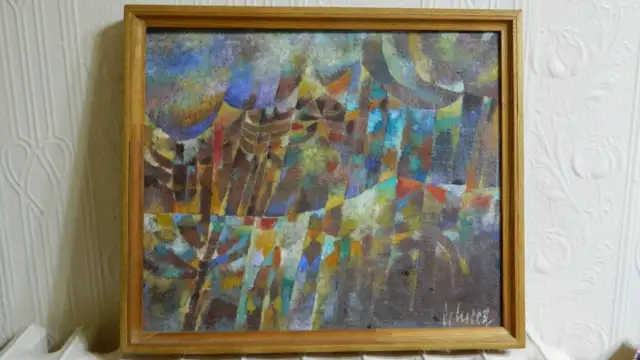 Huile sur toile Yargo DeLucca (1925-2008) 15 1/2 X 13 Canadien