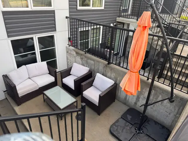 Patio set with umbrella