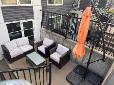 Patio set with umbrella