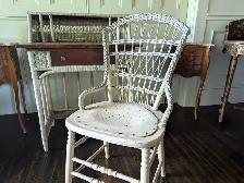 Antique Wicker Desk and Chair - Photo 2