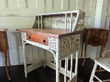 Antique Wicker Desk and Chair - Photo 4