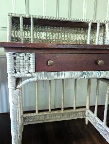 Antique Wicker Desk and Chair - Photo 6