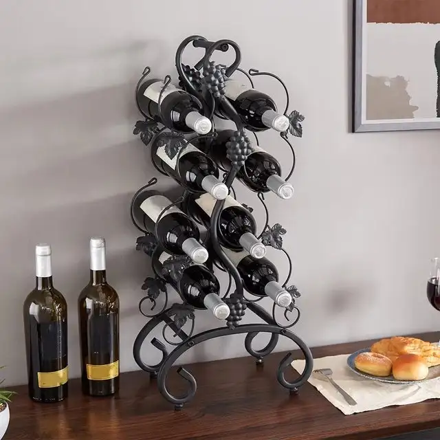 Brand New Modern Metal 10-Bottle Wine Rack Special $19