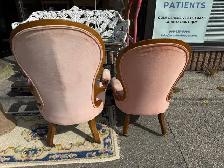 Pair Victorian walnut parlour chairs - Photo 5