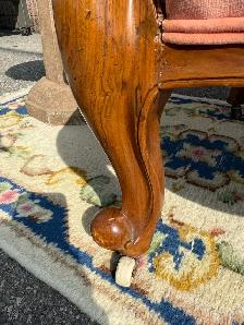 Pair Victorian walnut parlour chairs - Photo 7