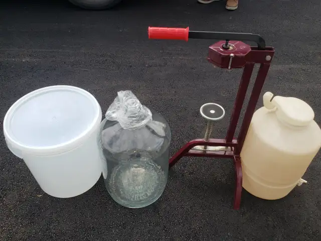 Wine Making Equipment with vintage glass carboys
