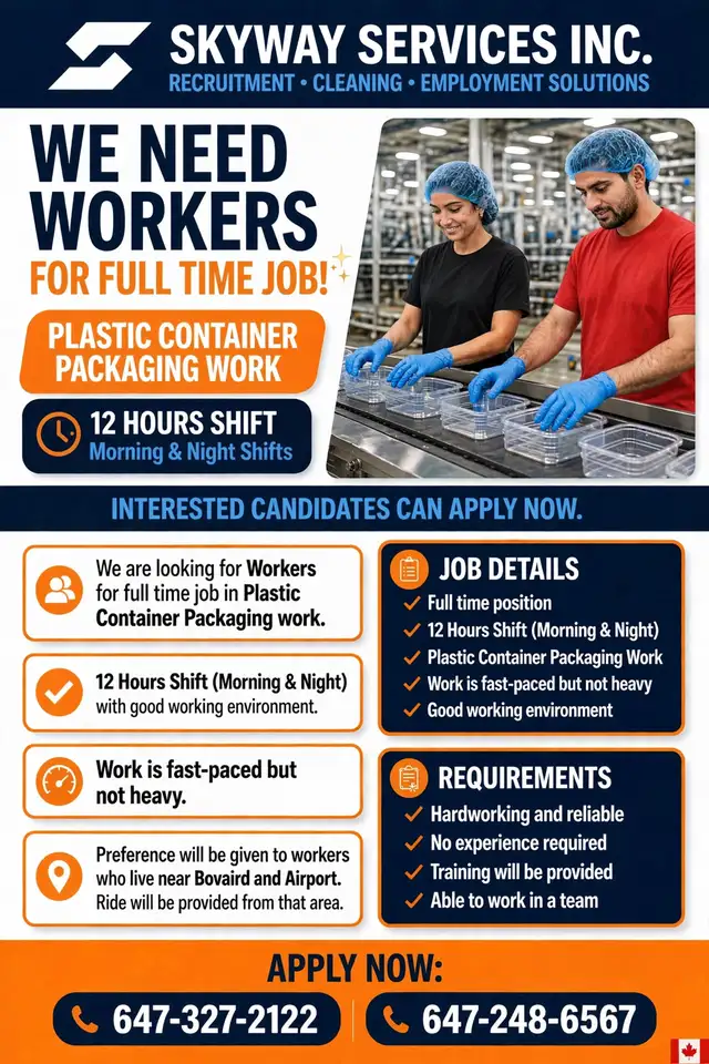 Plastic container packaging job
