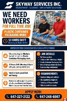 Plastic container packaging job