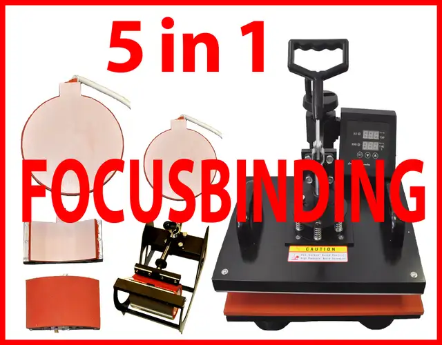 New Upgrade 5in1 Transfer Heat Press Mug Plate Tshirts Hats