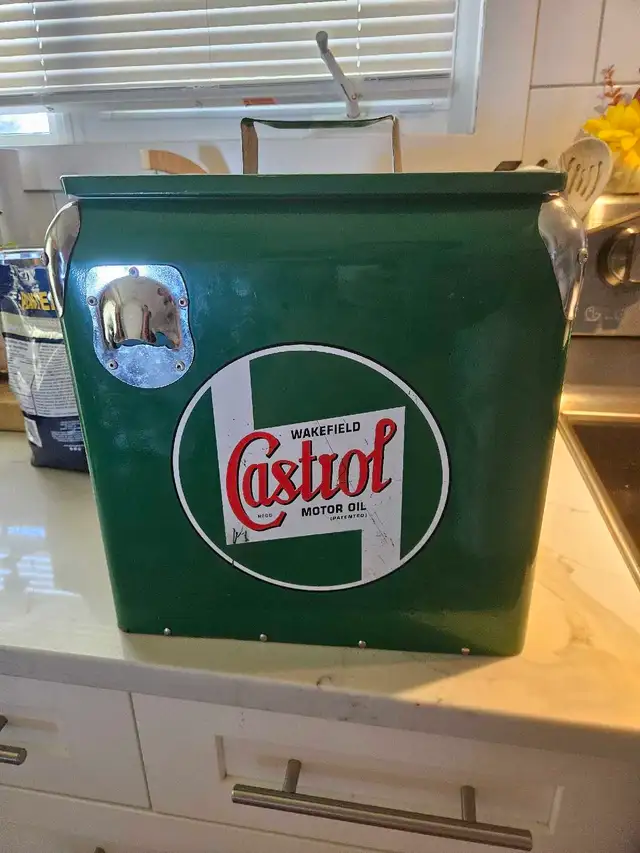 Retro Castrol Motor Oil Icebox