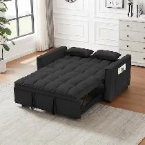 Sale on New Sectional Sofa Bed, storage side pocket Fabric Black
