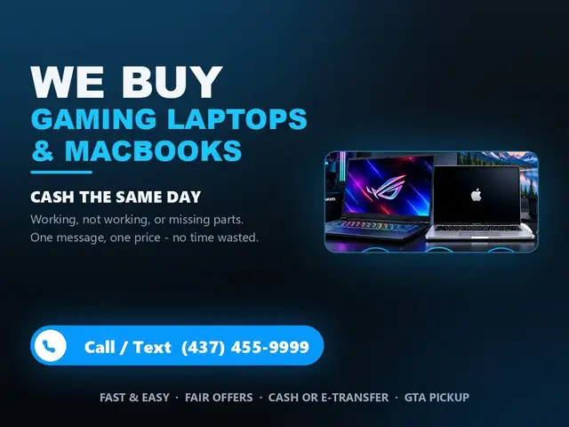 WE BUY Gaming Laptops & MacBooks - Cash Today | 437-455-9999