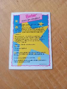 Carte Barbie Panini Concours 1992 sous les étoiles 150926-471