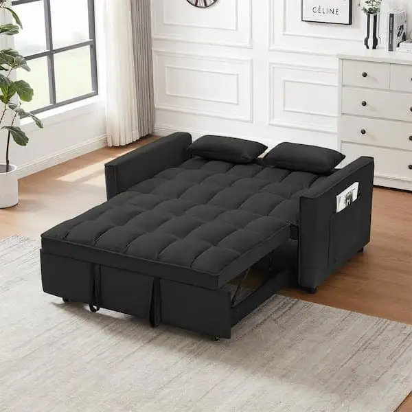 New Sectional Sofa Bed, storage side pocket Fabric Upholstery