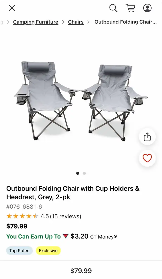 Pair of chairs with carrying bag