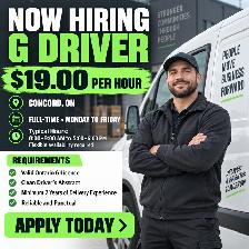 Hiring G Drivers - Start Asap