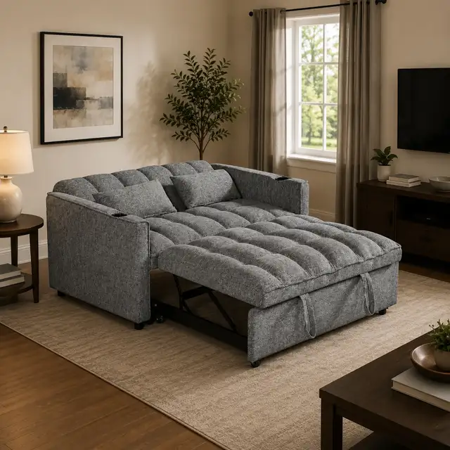 New Sectional Sofa Bed With Built In USB Charger Port Huge Sale