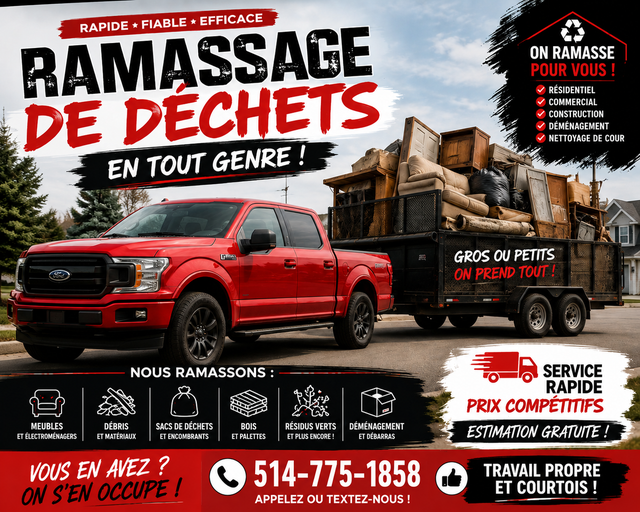 RAMASSAGE DE DÉCHETS EN TOUT GENRE ♻️
