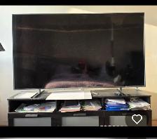 DRASTICALLY REDUCED SAMSUNG  82 1NCH TV WITH STAND WITH DRAWERS