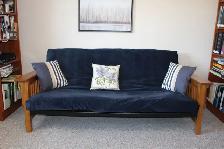 Handsome Double Bed Futon w/Oak Arm Rests