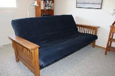 Handsome Double Bed Futon w/Oak Arm Rests - Photo 2