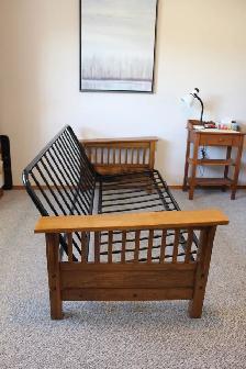 Handsome Double Bed Futon w/Oak Arm Rests - Photo 3